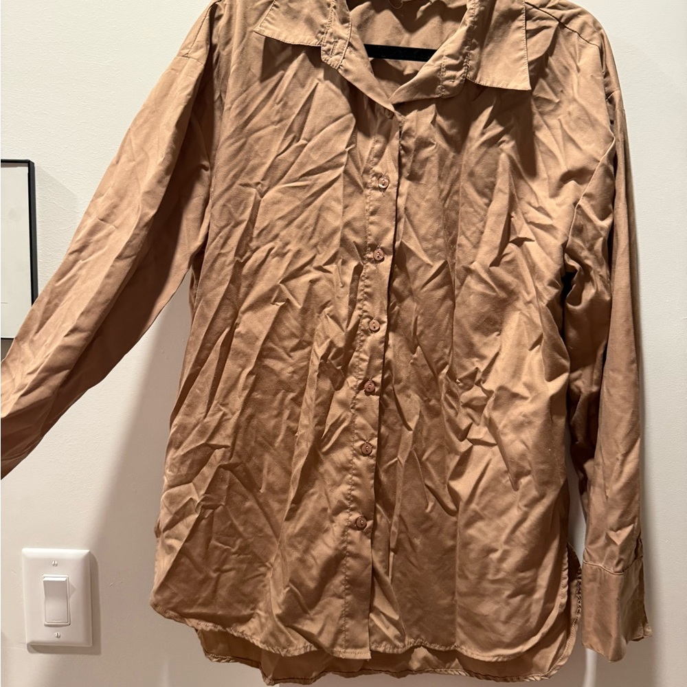 Tan Button-Up Shirt